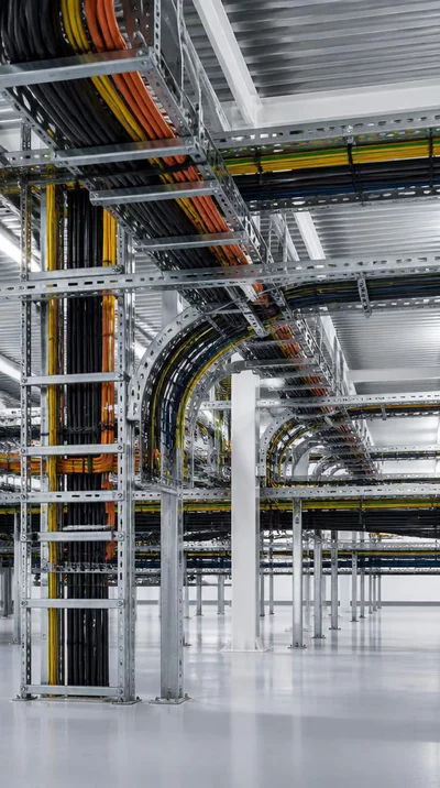 Industrial cable management system with various cable supports
