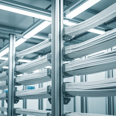 Industrial cable supports installed in a clean environment