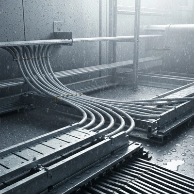 Industrial cable management system in a humid environment