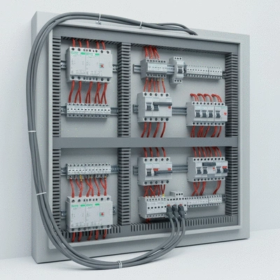 Industrial electrical panel with safety equipment