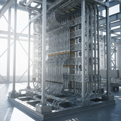 Système de supportage modulaire en cours d'installation