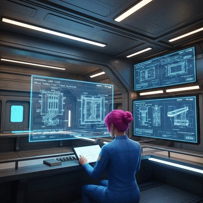 Ingénieur examinant les plans de chemins de câbles industriels avec des schémas de montage mural et au plafond