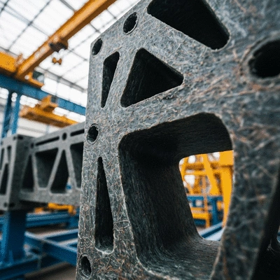 Close-up of composite materials for industrial use